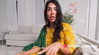 Stepdad's Desi stepdaughter gets a sticky load after a wild Indian family fuck